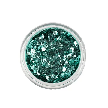 TURQUOISE Biológiailag lebomló arc- és testcsillám Chunky Mix