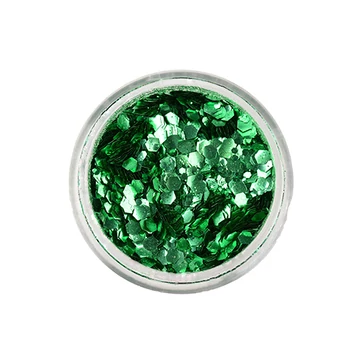 SPRING GREEN Biológiailag lebomló arc- és testcsillám Chunky Mix