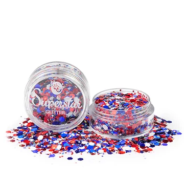 Chunky csillám mix 8 ml - Red, White & Blue