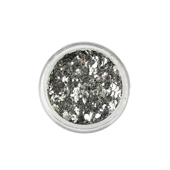 SILVER Biológiailag lebomló arc- és testcsillám Chunky Mix