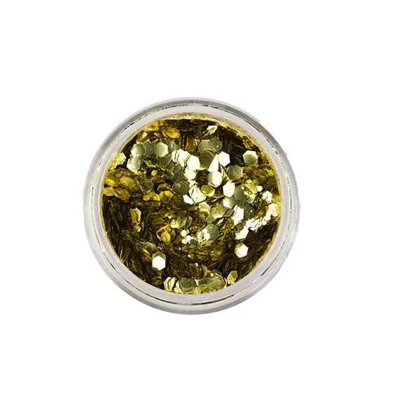 GOLD Biológiailag lebomló arc- és testcsillám Chunky Mix