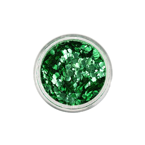 SPRING GREEN Biológiailag lebomló arc- és testcsillám Chunky Mix
