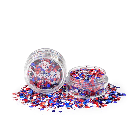Chunky csillám mix 8 ml - Red, White & Blue